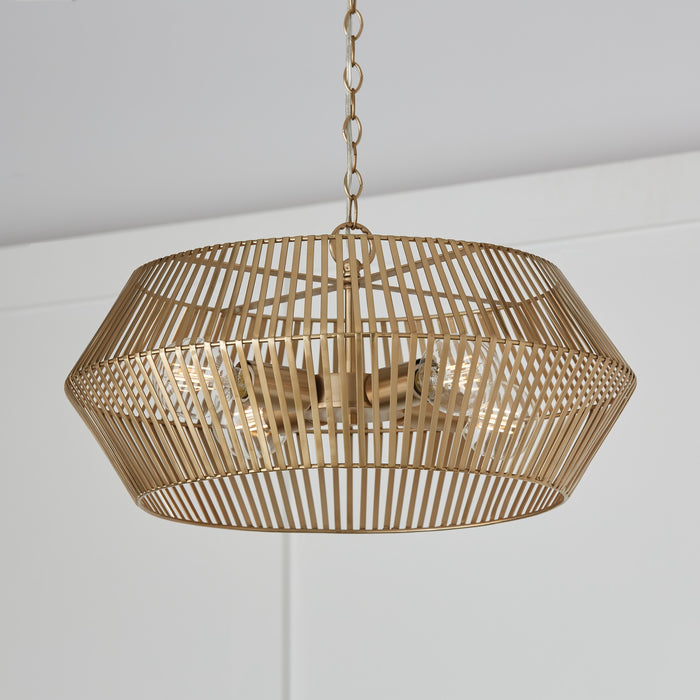 Capital Lighting 330341MA Four Light Pendant, Matte Brass
