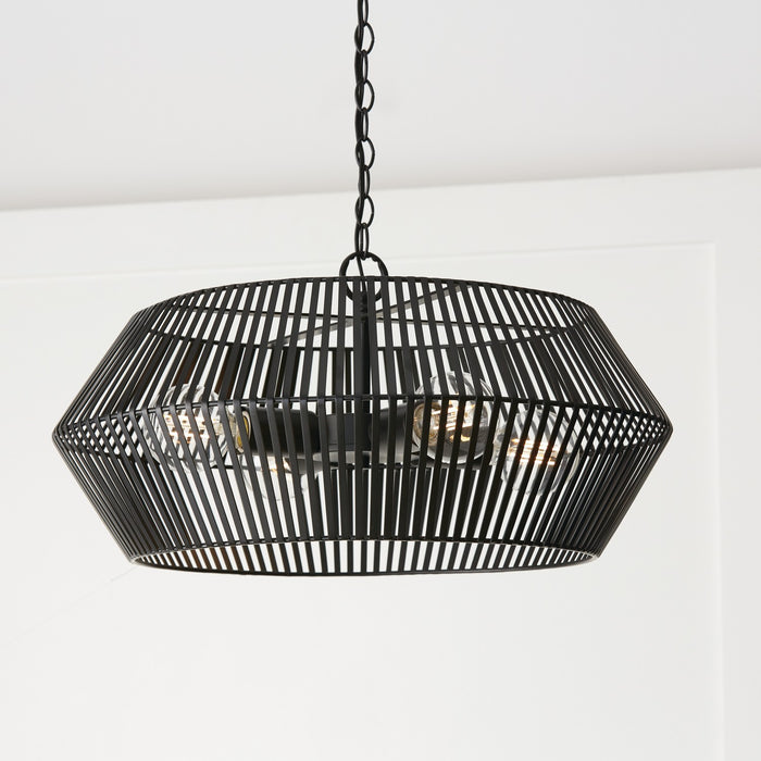 Capital Lighting 330341MB Four Light Pendant, Matte Black