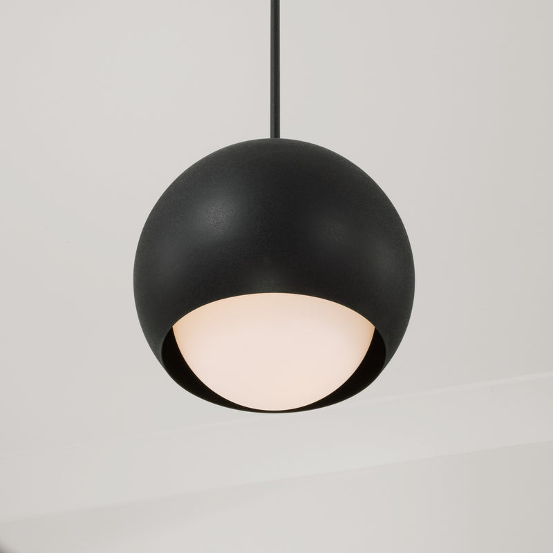 Capital Lighting 351611BI One Light Pendant, Black Iron