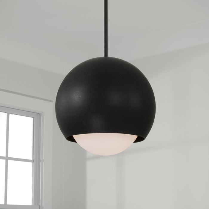 Capital Lighting 351611BI One Light Pendant, Black Iron