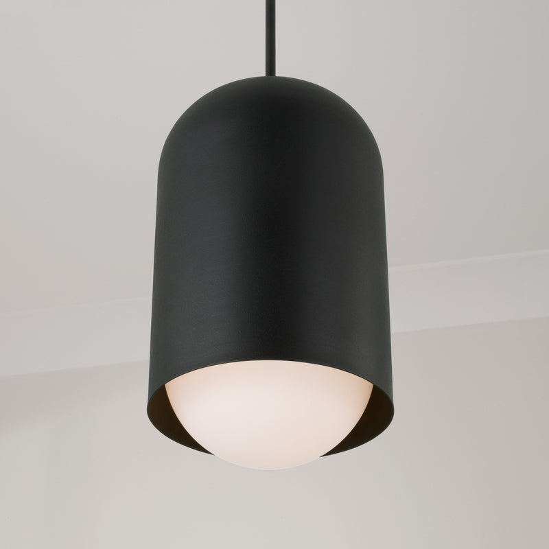 Capital Lighting 351612BI One Light Pendant, Black Iron