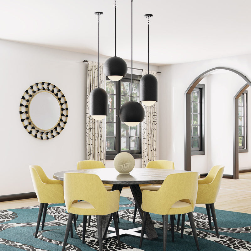 Capital Lighting 351612BI One Light Pendant, Black Iron