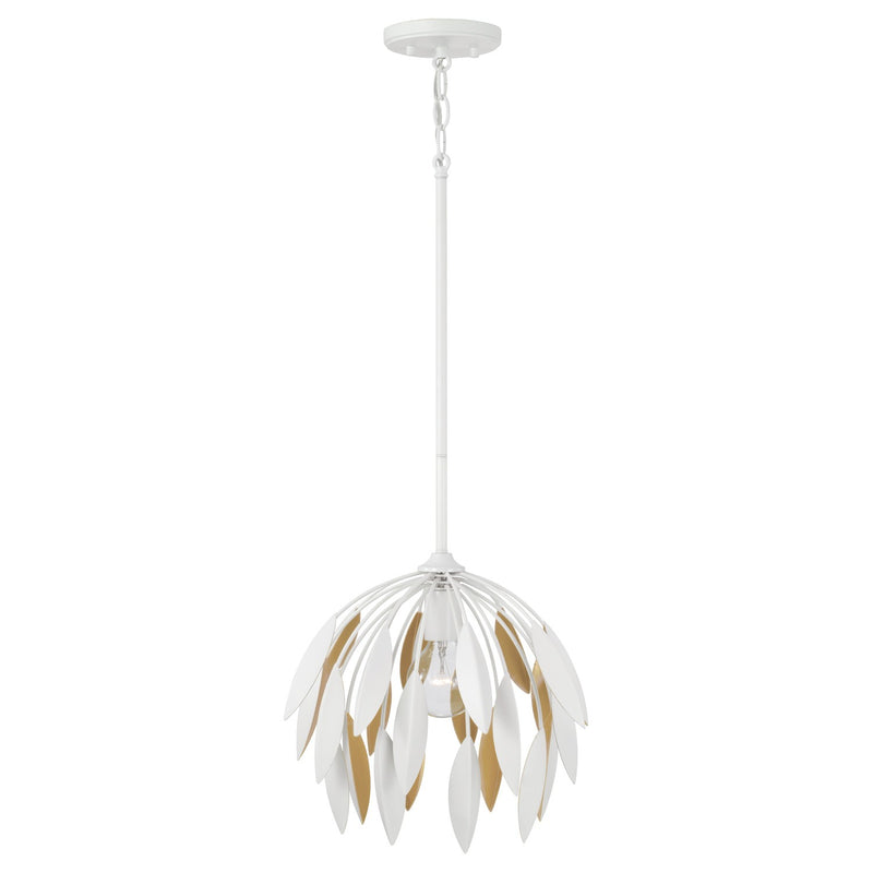 Capital Lighting 351811WE One Light Pendant, Matte White