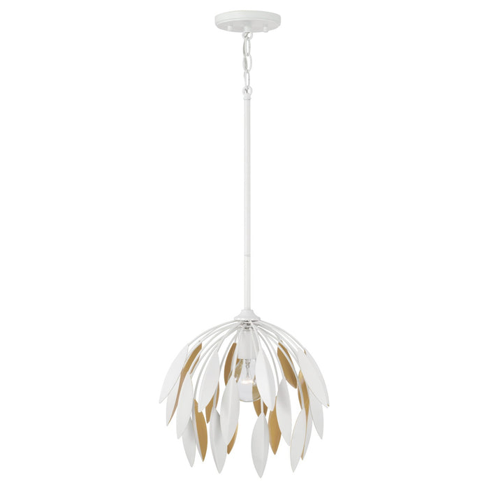 Capital Lighting 351811WE One Light Pendant, Matte White
