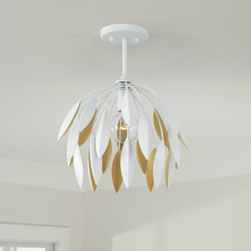 Capital Lighting 351811WE One Light Pendant, Matte White