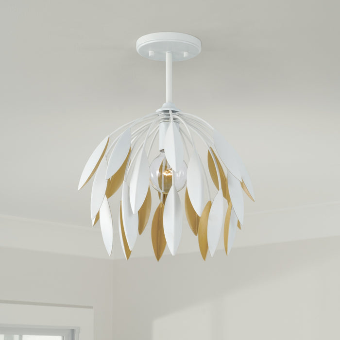 Capital Lighting 351811WE One Light Pendant, Matte White