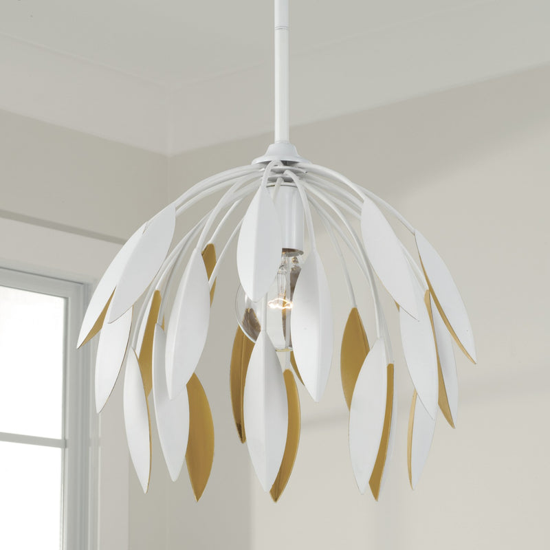 Capital Lighting 351811WE One Light Pendant, Matte White