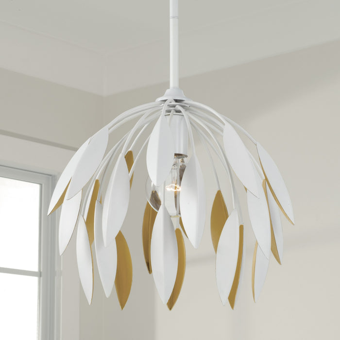 Capital Lighting 351811WE One Light Pendant, Matte White
