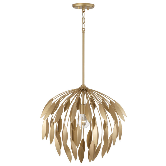 Capital Lighting 351812GF One Light Pendant, Buffed Gold