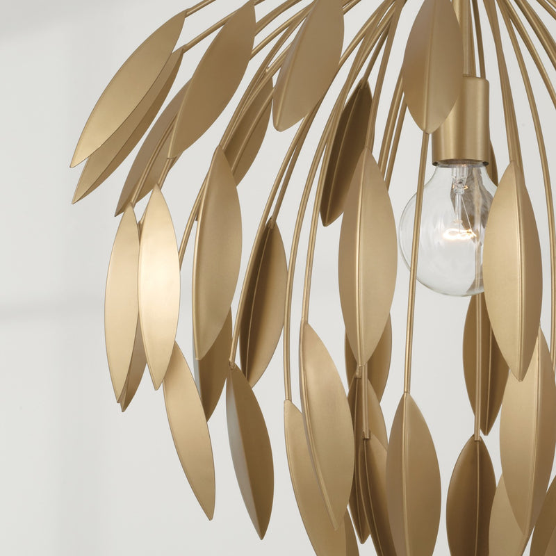 Capital Lighting 351812GF One Light Pendant, Buffed Gold
