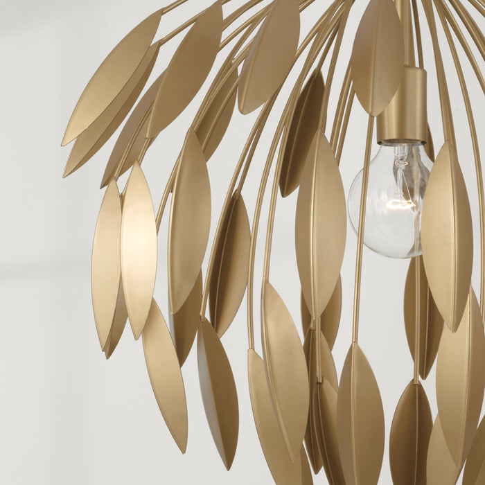 Capital Lighting 351812GF One Light Pendant, Buffed Gold