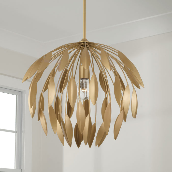 Capital Lighting 351812GF One Light Pendant, Buffed Gold