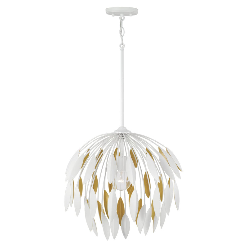 Capital Lighting 351812WE One Light Pendant, Matte White