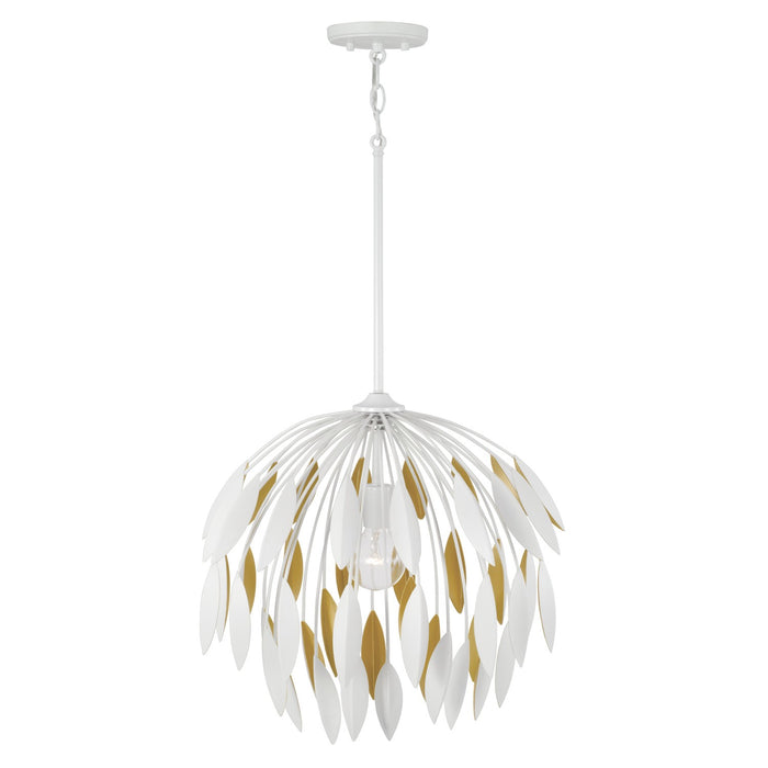 Capital Lighting 351812WE One Light Pendant, Matte White