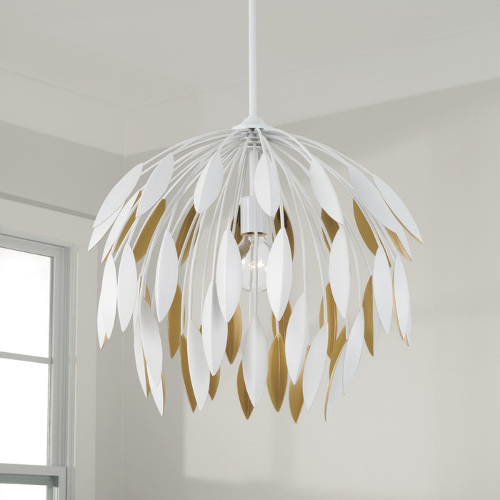 Capital Lighting 351812WE One Light Pendant, Matte White
