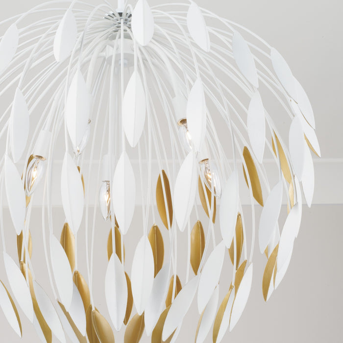 Capital Lighting 351851WE Five Light Pendant, Matte White