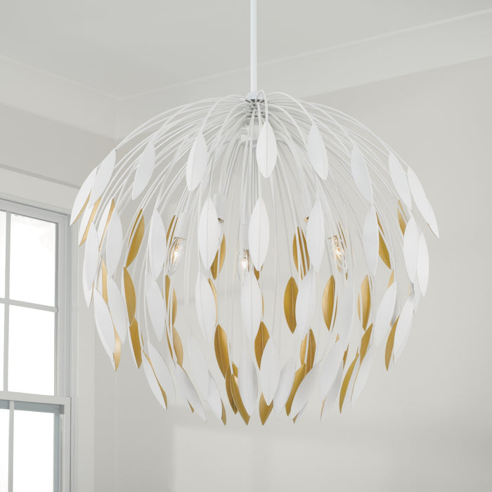 Capital Lighting 351851WE Five Light Pendant, Matte White