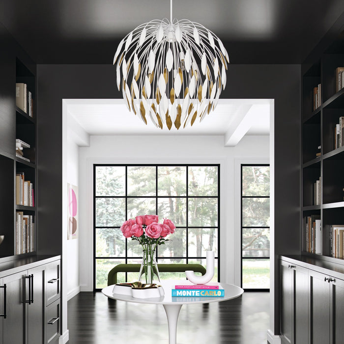 Capital Lighting 351851WE Five Light Pendant, Matte White