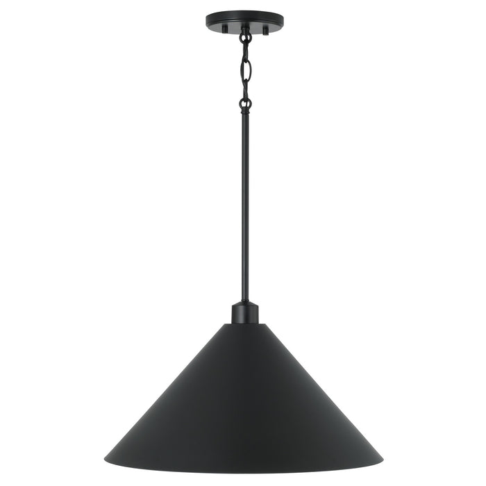Capital Lighting 351311MB One Light Pendant, Matte Black