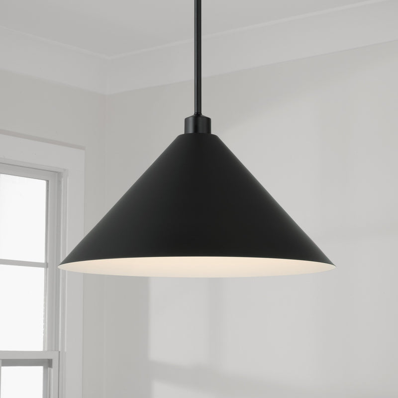 Capital Lighting 351311MB One Light Pendant, Matte Black