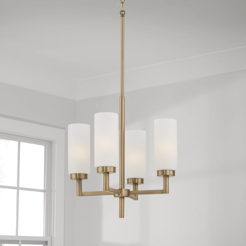 Capital Lighting 351741AD Four Light Pendant, Aged Brass