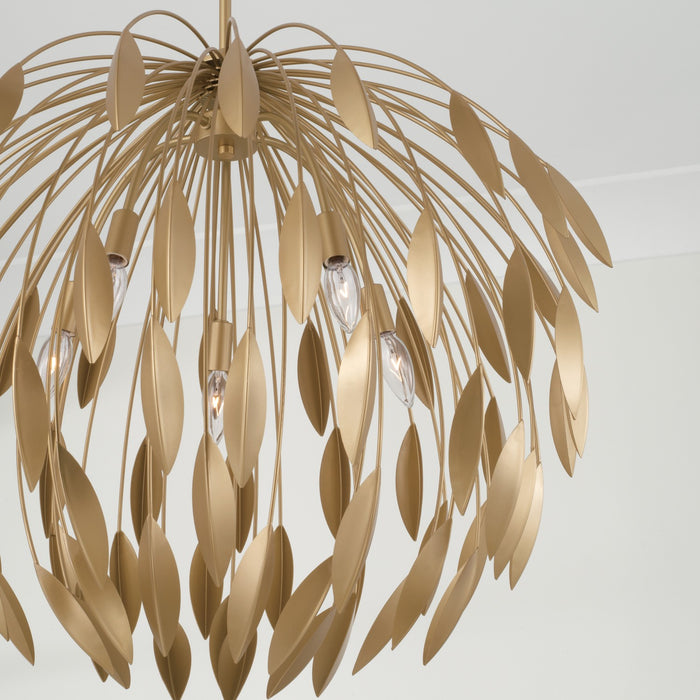 Capital Lighting 351851GF Five Light Pendant, Buffed Gold