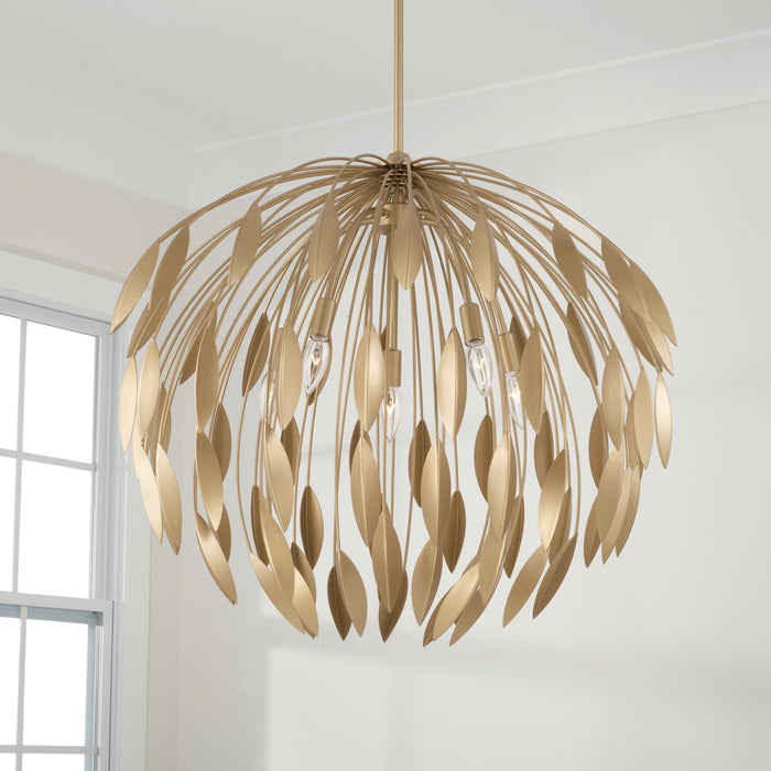 Capital Lighting 351851GF Five Light Pendant, Buffed Gold