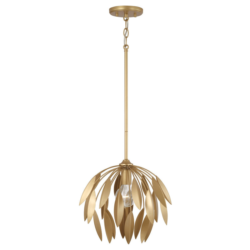 Capital Lighting 351811GF One Light Pendant, Buffed Gold
