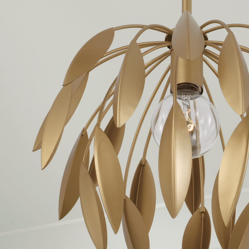 Capital Lighting 351811GF One Light Pendant, Buffed Gold