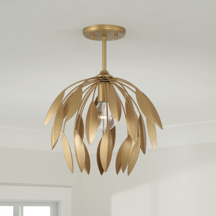Capital Lighting 351811GF One Light Pendant, Buffed Gold