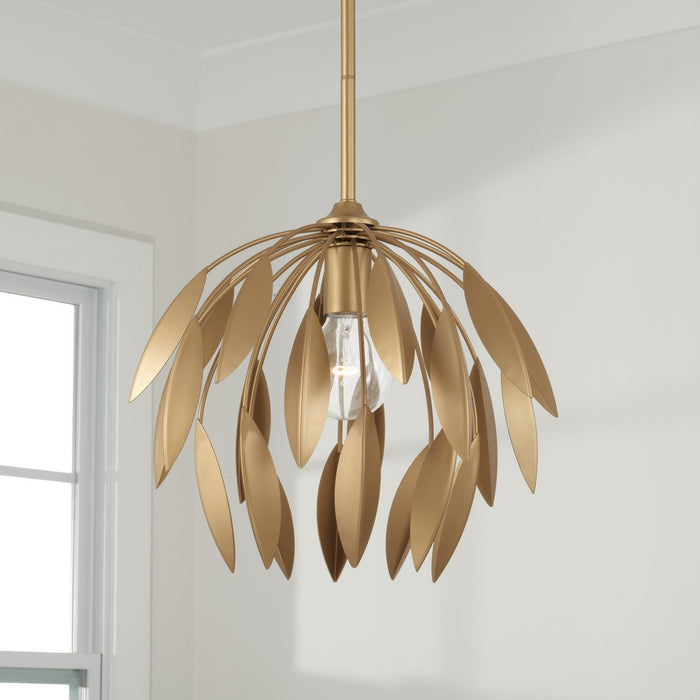 Capital Lighting 351811GF One Light Pendant, Buffed Gold