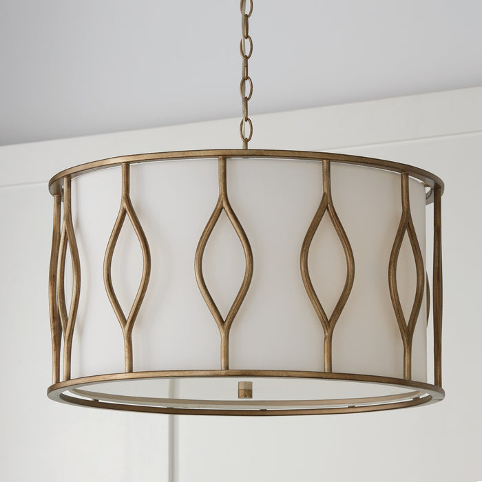 Capital Lighting 352541ML Four Light Pendant, Mystic Luster
