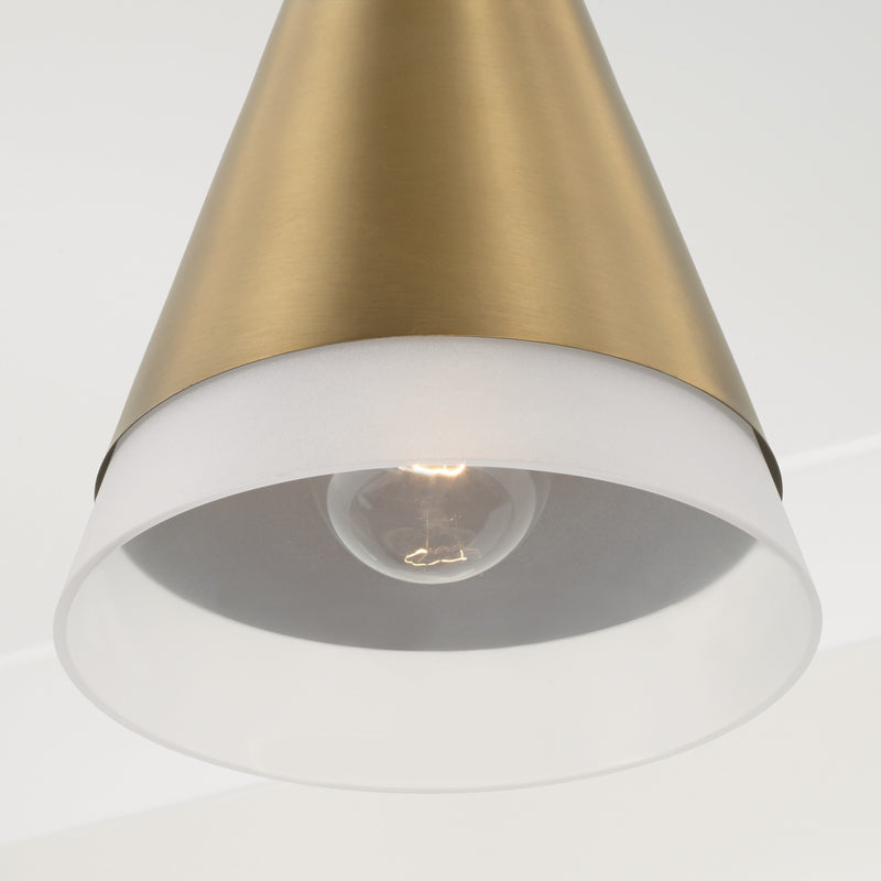 Capital Lighting 351911AB One Light Pendant, Aged Brass and Black