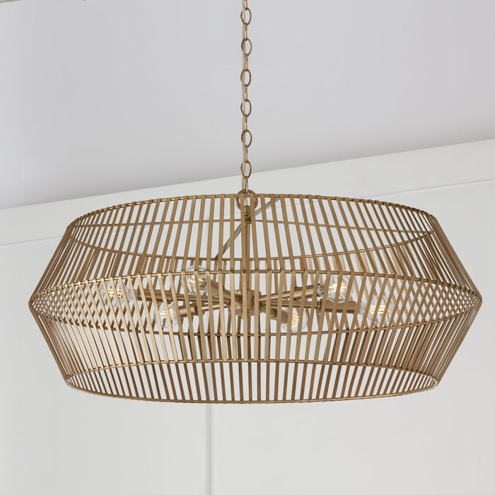 Capital Lighting 430361MA Six Light Chandelier, Matte Brass