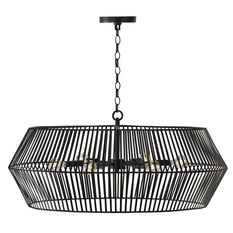 Capital Lighting 430361MB Six Light Chandelier, Matte Black