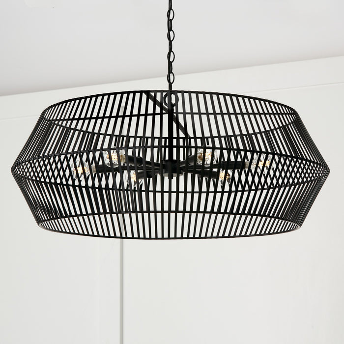 Capital Lighting 430361MB Six Light Chandelier, Matte Black