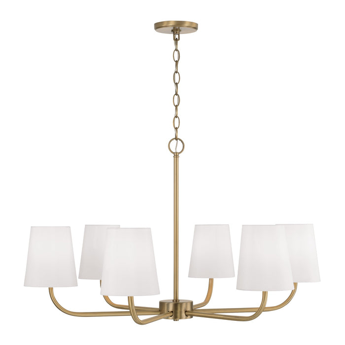 Capital Lighting 449462AD-706 Six Light Chandelier, Aged Brass