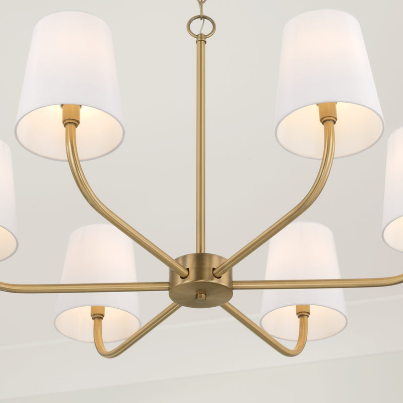 Capital Lighting 449462AD-706 Six Light Chandelier, Aged Brass