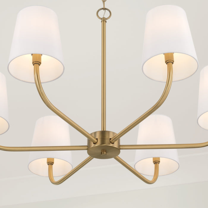 Capital Lighting 449462AD-706 Six Light Chandelier, Aged Brass