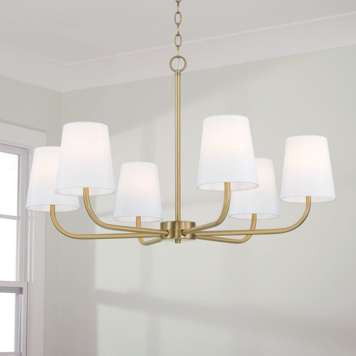 Capital Lighting 449462AD-706 Six Light Chandelier, Aged Brass