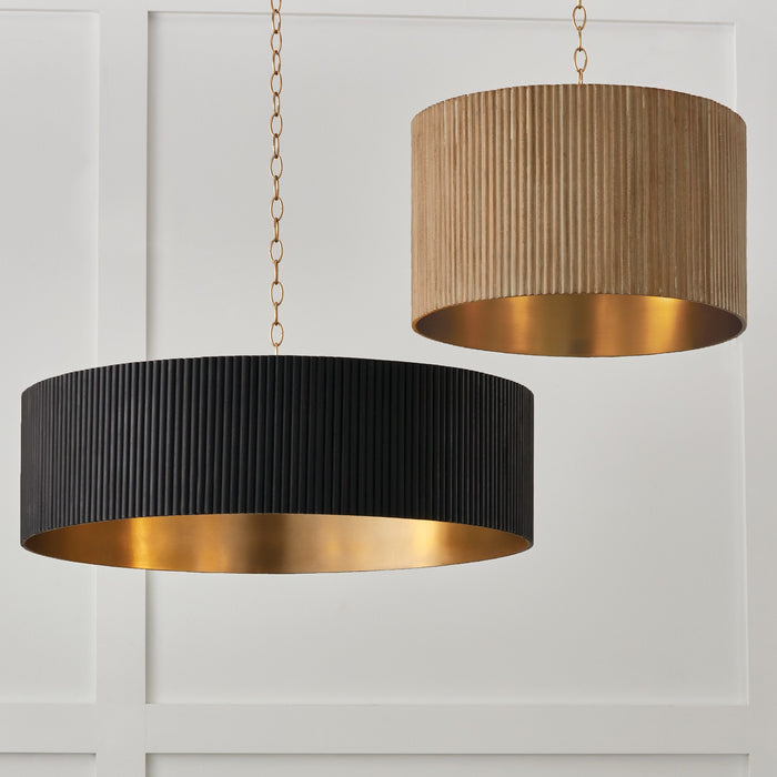 Capital Lighting 450741KR Four Light Chandelier, Black Stain and Matte Brass