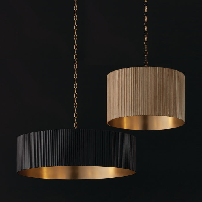 Capital Lighting 450741KR Four Light Chandelier, Black Stain and Matte Brass