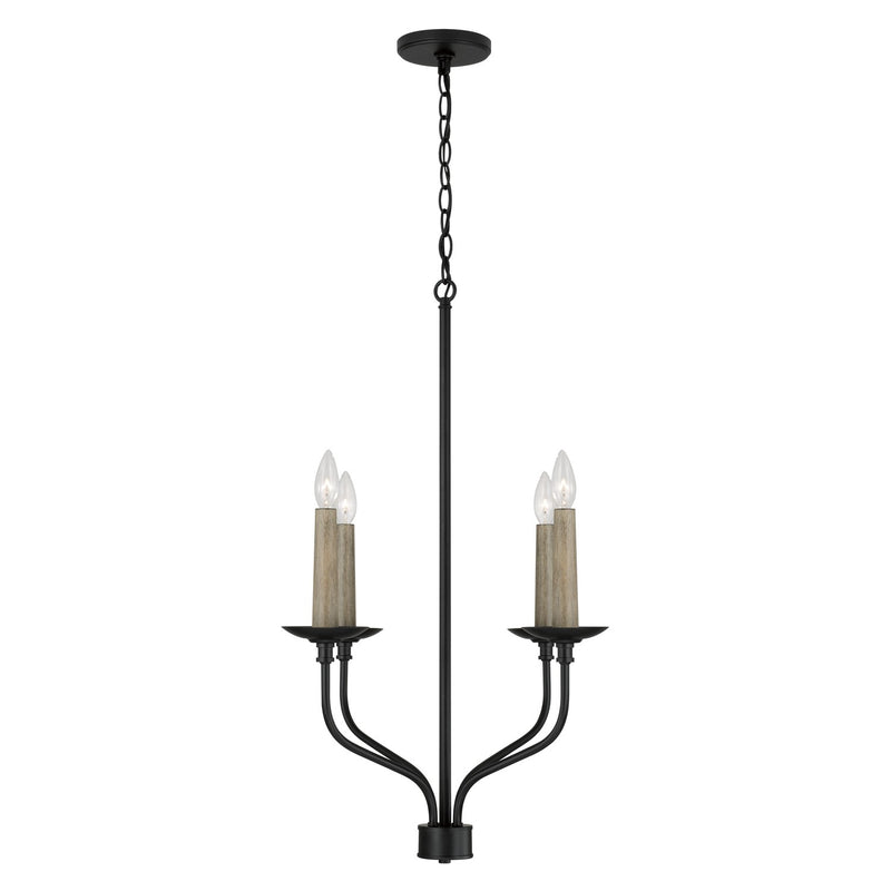 Capital Lighting 451541MB Four Light Chandelier, Matte Black