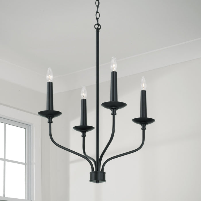 Capital Lighting 451541MB Four Light Chandelier, Matte Black