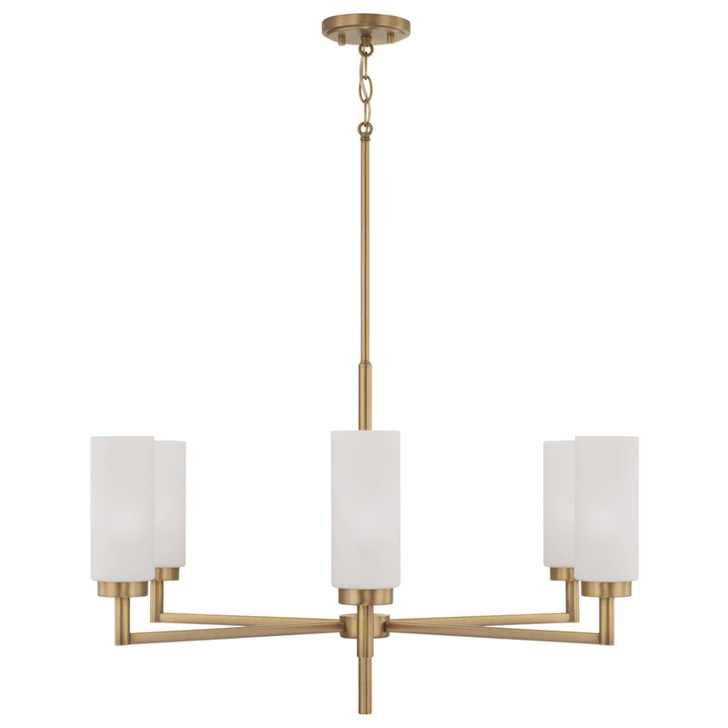 Capital Lighting 451761AD Six Light Chandelier, Aged Brass