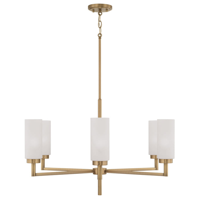 Capital Lighting 451761AD Six Light Chandelier, Aged Brass