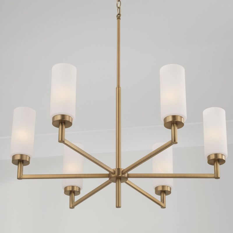 Capital Lighting 451761AD Six Light Chandelier, Aged Brass