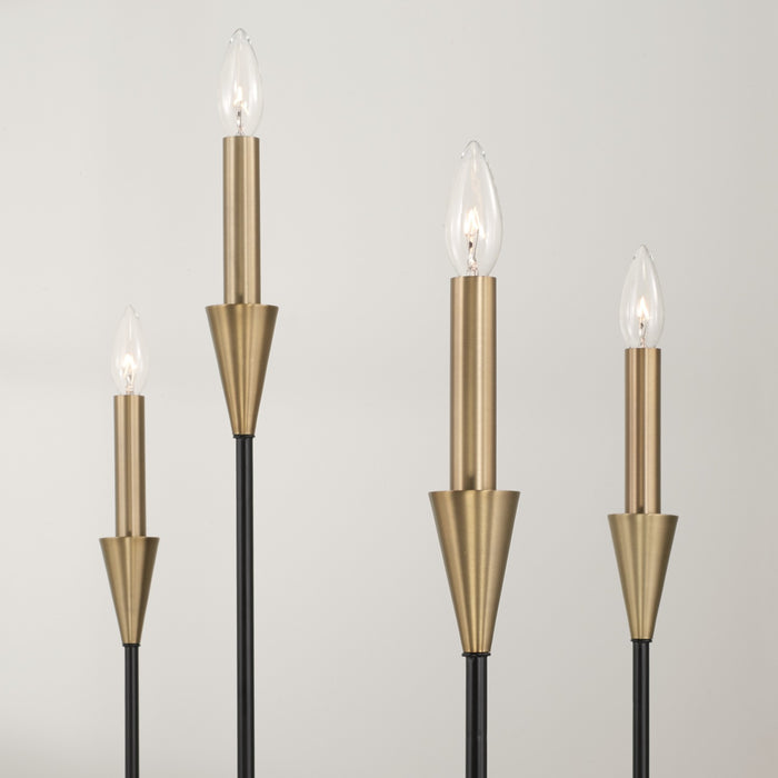 Capital Lighting 451991AB Nine Light Chandelier, Aged Brass and Black