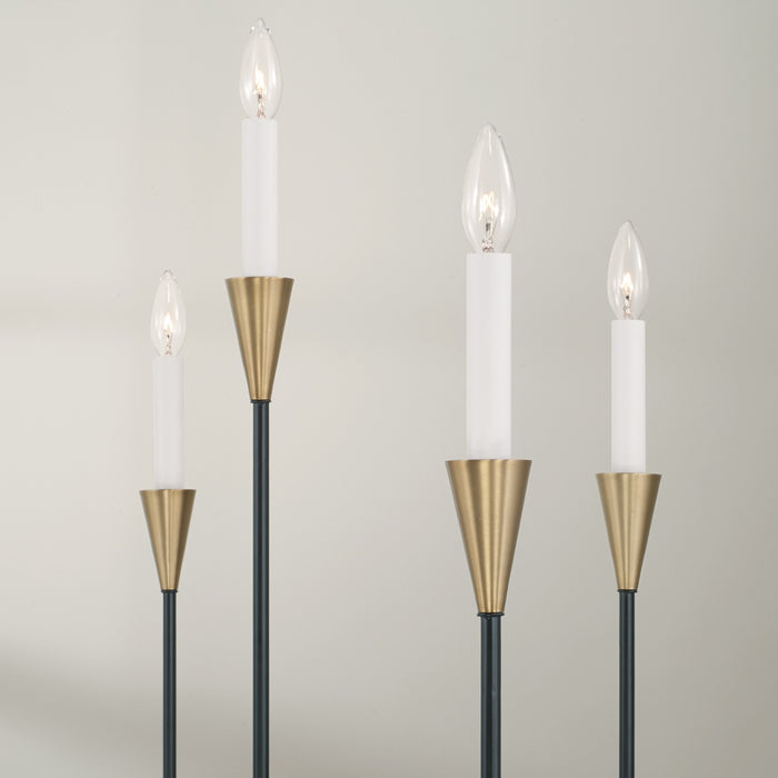 Capital Lighting 451991AB Nine Light Chandelier, Aged Brass and Black