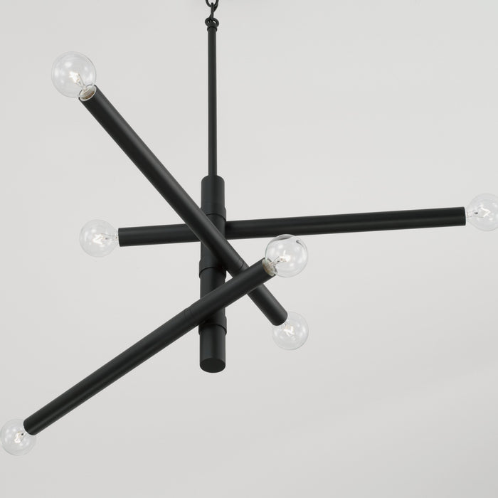 Capital Lighting 451261MB Six Light Chandelier, Matte Black
